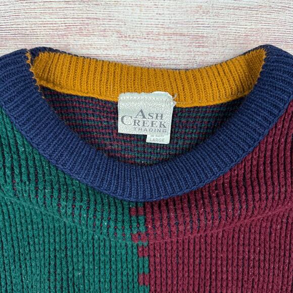 Vintage Ash Creek Trading Color Block Sweater - Picture 5 of 7